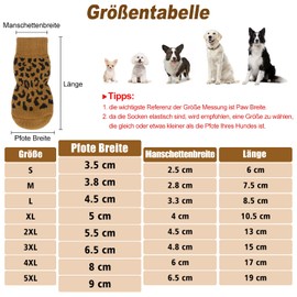 PETLOFT Non-Slip Dog Socks, Pack of 4 Indoor Non-Slip Dog Socks with Adjustable Removable Attachment Strap for Small Medium Dogs Cats Puppies Old Pets (XL, Khaki Paw)
