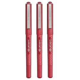 Uni Ball Eye Designer Red Rollerball Pen Fine 0.7mm Nib Tip 0.5mm Line Width Designer Series Quick Drying Pigment Ink UB-157D (Pack Of 3)