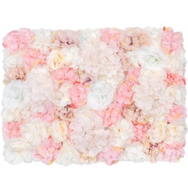 12 Pack Flower Wall Panels 16 x 24 inch 3D Rose Wall Mat Decorative Faux Floral Panel Hydrangea Silk Faux Flower Backdrop for Photo Background Home Wedding Party