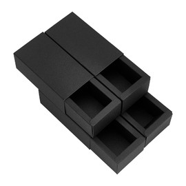 BENECREAT Pack of 12 Black Kraft Paper Drawer Box Gift Box for Christmas, Wedding and Party Favours, 10.3 x 5.35 x 3.6 cm