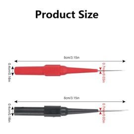 Pack of 10 0.7 mm Measuring Tips for Multimeters, Test Probes for Multimeters, Test Probes, Measuring Tips for Multimeters, B0cxpxqrgt Measuring Tips for Professional Measurement (Red Black)