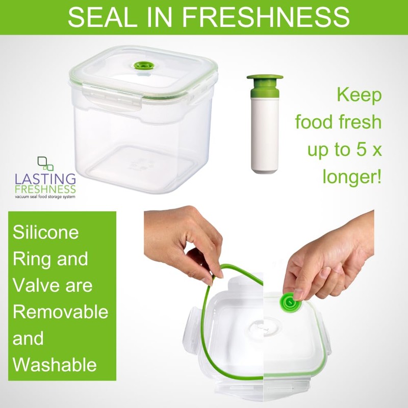 Lasting Freshness 11 piece Vacuum Seal Food Storage Containers with