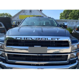LimitlessParts Matte Black Grill Letters Inserts for 2019 2020 2021 Silverado 4500 5500 6500 Heavy Duty HD ABS Plastic NOT Thin Decals