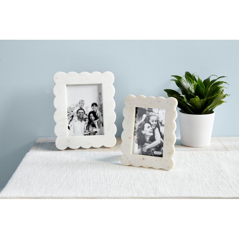 Mud Pie Scalloped Marble Frame, Large, 5x7