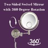 JERDON Plug in Lighted Wall Mount Makeup Mirror - 1X/7X/15x