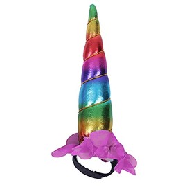 QHP unicorn horn attachment for headband in different colours with glitter, rainbow