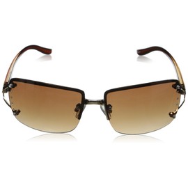 Foster Grant Women's Vera Oval Sunglasses, Gold/Brown, 64 mm