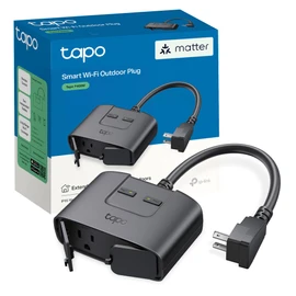 TP-Link Tapo Matter Outdoor Smart Plug, 2 Individual outlets, IP65 Weather Resistance, Works with Apple Home, Alexa, Google Home, Long Wi-Fi Range, 2.4G Wi-Fi Only, ETL Certified(Tapo P400M)