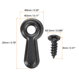 sourcing map 100Pcs Picture Frame Backing Hardware Clips with 100Pcs Screws Turn Button Fasteners Set Picture Turn Backing Clips for Craft Hanging Pictures Drawing, Black