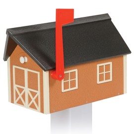 Peaceful Classics Poly Mailbox- Durable, Weather-Resistant Amish Craftsman Mailboxes for Outside Uses Like Front Yard and Road Side- Long-Lasting, Decorative, Modern Mailbox (Cedar with White Trim)