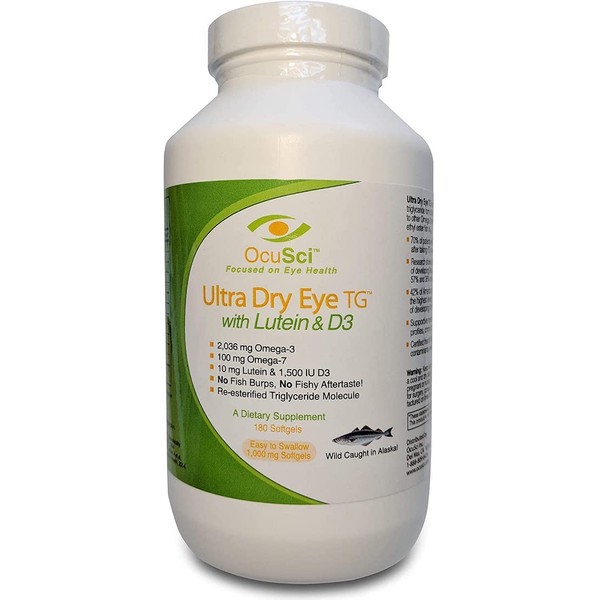 Formulated for Dry Eyes with Triglyceride Ultra Pure Omega-3, Omega-7, Lutein and D3 (2 Month Supply)