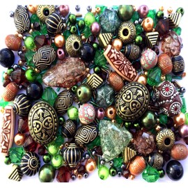 80g Mother Earth Brown Green Bronze Jewellery Making Beads