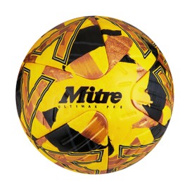 Mitre Ultimax Pro Football | Hyperseal Construction | Professional Ball, Yellow/Gold/Black, 5