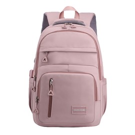 QUINTRA Korean Version of Nylon Cloth School Bag Girls Simple Large Capacity Primary School Backpack Female Fashion Campus Junior High School Backpack Backpacks Ladies Elegant Small, pink, One Size