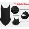 Kids Girls Athletic Swimsuit One Piece Solid Swimwear for Practice