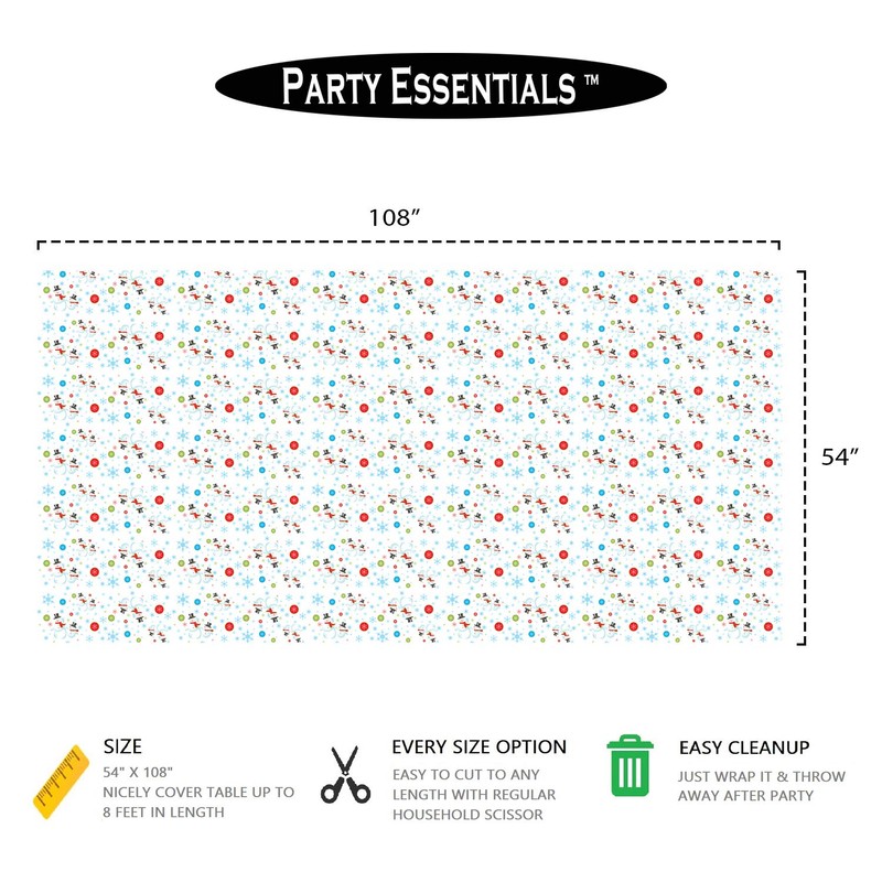 Party Essentials Heavy Duty Disposable 54" x 108" Printed Plastic