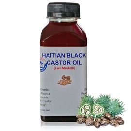 100% Pure HAITIAN Black CASTOR OIL for Thicker, Longer Hair. Lwil Maskriti.