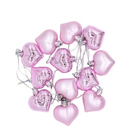 Lioobo 12 pieces christmas balls heart shape ornaments pendants shatterproof festive holiday decorations for christmas tree balls (red).