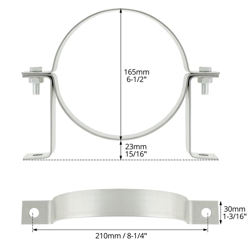 QWORK 6 Inch B Vent Wall Strap Round Gas Vent