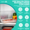 Iconikal Bacon Saver Deli Meat Storage Container 1-lb Capacity 11x6.5-Inch