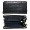 Belkut Matte Crocodile Embossed Cowhide Leather Round Zip Long Wallet