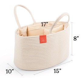 SUNBURST GLOBAL Diaper Caddy Organizer - Baby Shower Gifts - Newborn Essentials Must Haves - New Mommy Essentials - Boy or Girl Nursery Décor - Bed Caddy - Car Organizers and Storage.