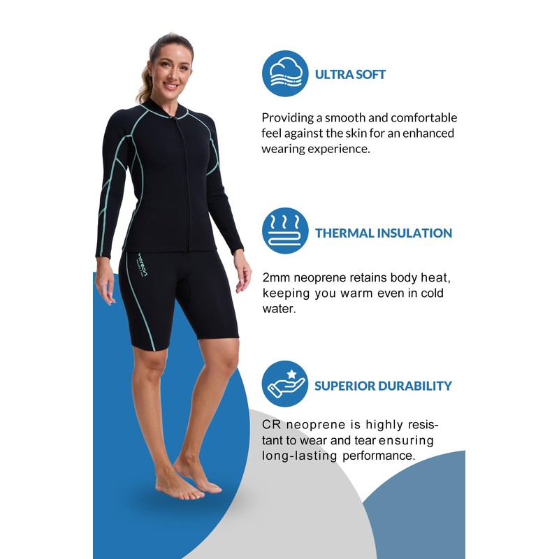 Lemorecn Wetsuit Shorts Women 2mm Super Stretch Neoprene Wetsuit Pants