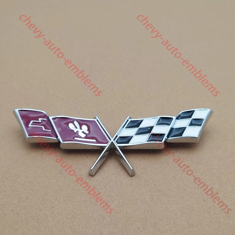 Truckemblems 2Pcs Silver Fits 1977-1979 C3 Fender Side Emblem Crossed