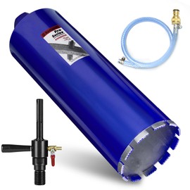 DaduoRi 5" Pro Core Drill Bit with SDS Max Water Injection Adapter (1-1/4"-7 UNC),14" Depth Upgraded Welded Wet Core Bits for Concrete with Rebar, Brick, Masonry,Stucco,Mortar (Include Water Hose Kit)