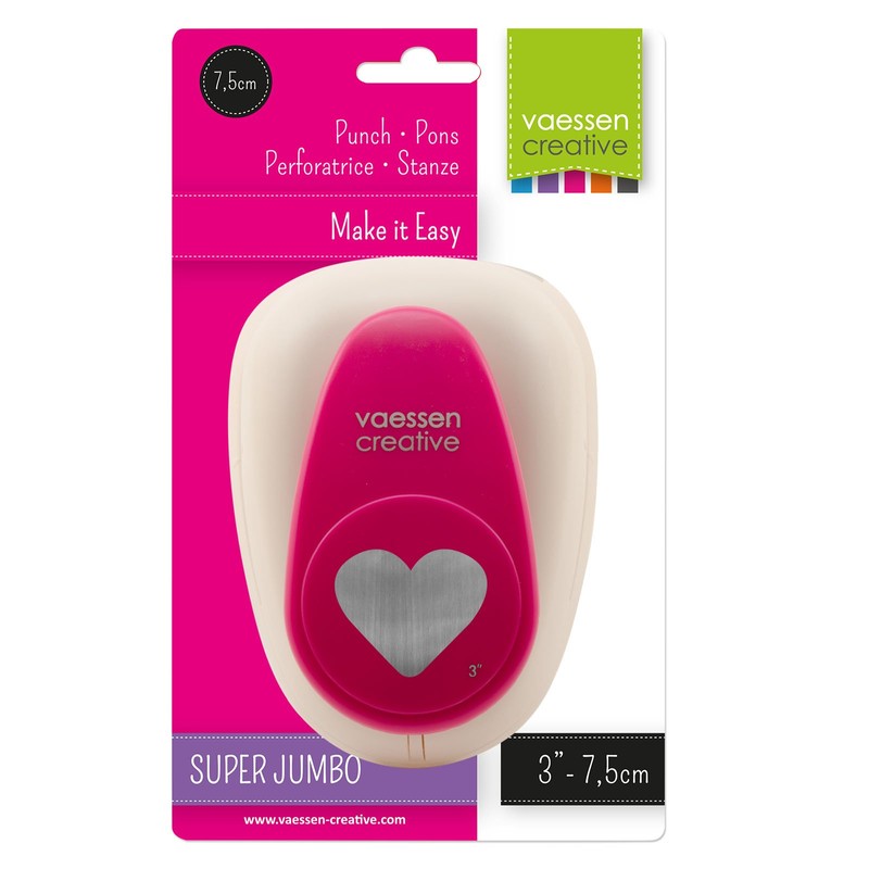 Vaessen Creative Craft Paper Punch Heart Motive Puncher, Multi-Colour, 73.3