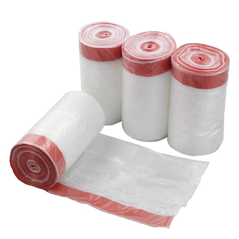 EudokkyNA Clear Drawstring Garbage Bags, Kitchen Trash Bags, 4 Rolls/240