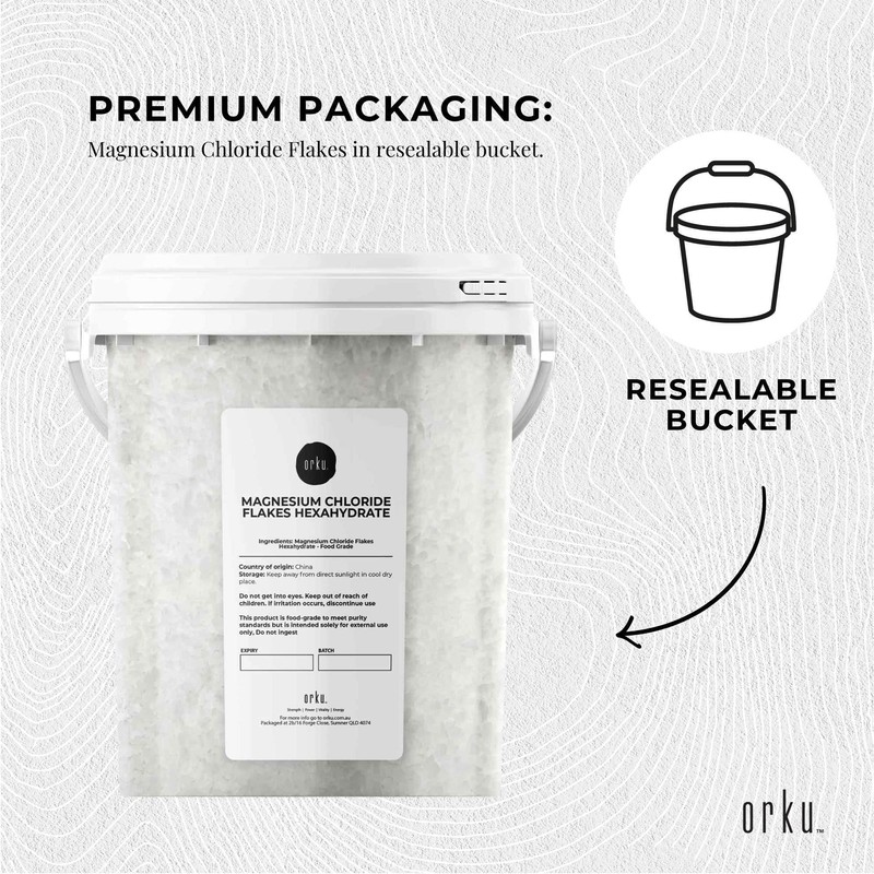 800g Magnesium Chloride Flakes Hexahydrate Tub - Organic USP Food