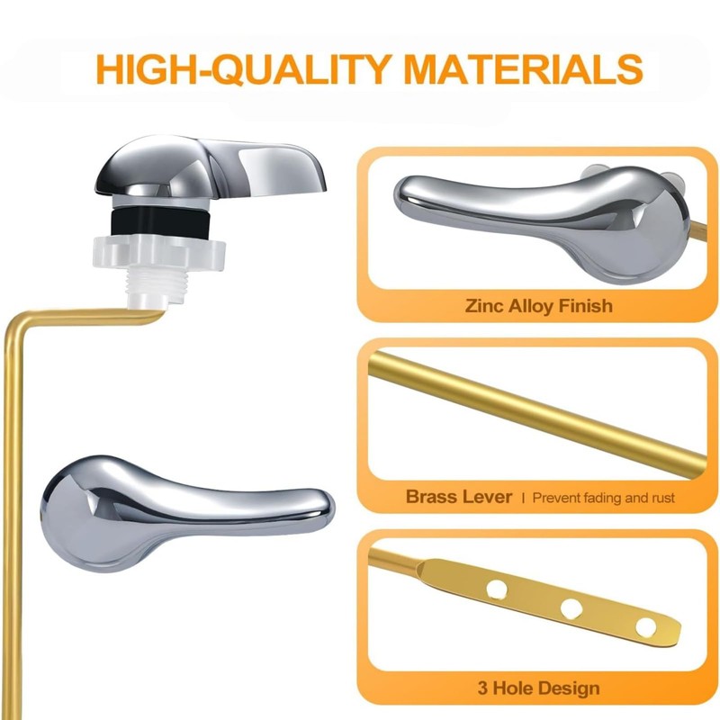 ANIS·KEAAR Universal Toilet Handle Replacement Kit | Brass Thickened Linkage