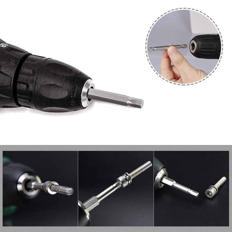 Mesee 10 Pieces 50mm Inner Hex Head Magnetic Screwdriver Bits,