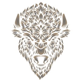 Bison Head Stencil, 6.5 x 8.5 inch - Classic American Buffalo Bison Head