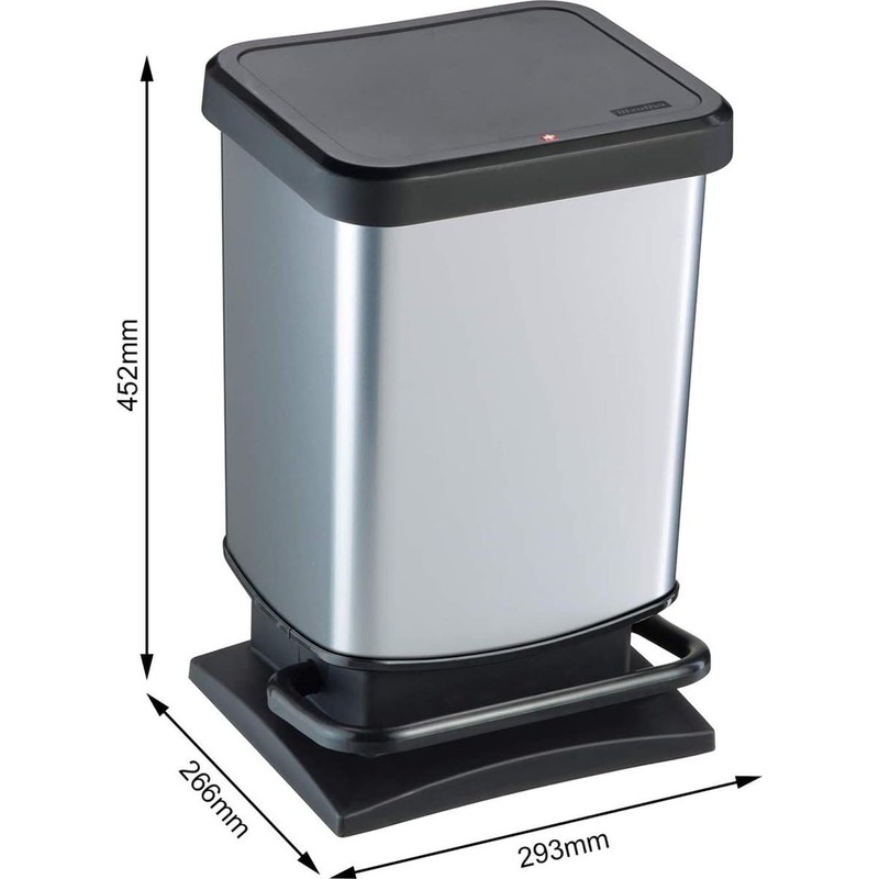 Paso Pedal Bin 20 L Silver