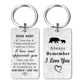 Jzxwan Aunt Gifts Keychain, I Love You Aunt Gifts, Appreciate Aunt Birthday Gifts Key Chain Mothers Day Gift Ideas