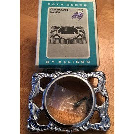 Allison Vintage ALLISON Bath Decor Cup Holder Chrome Finish New Older Stock In Box #606