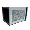 Crushed Diamond Silver Sparkle Square Flower Pot Vase with Floral