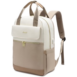 LOVEVOOK Backpack Womens, 17.3 Inch Large Laptop Rucksack Bag for Ladies, Lightweight Computer Backpack Work Bag with USB Port, Casual Daypacks Back Pack for School Uni Travel, Beige Khaki