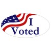 I Voted Oval Stickers 5in x 2.5in - 1 Sticker