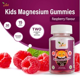 Kids Magnesium Gummies,30 Day Supply, Natural Raspberry Flavour, 120 Chewable Vegan Gummies, Vegetarian Friendly, Energy & Immune System, Non GMO, Gluten Free,(Pack of 2)