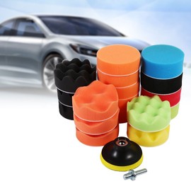 Polierschwamm Auto, 19pcs Polierschwamm Set für Polierauflage Bohrmaschine Polierschwamm Auto Set für Polieraufsatz Akkuschrauber Poliermaschine