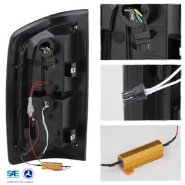 AKKON - Fits 2007-2008 Dodge Ram 1500 07-09 Ram 2500 3500 Pickup LED Black Tail Lights Brake Lamp Pair Driver+Passenger