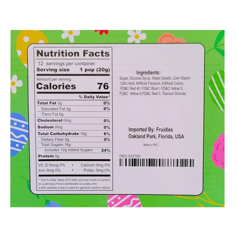 Happy Easter Variety Pack Lollipops Suckers, Colorful Easter Eggs, Yellow