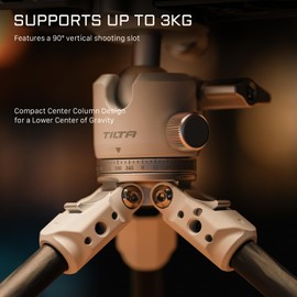 Tilta Table Ball Head Camera Tripod Travel Tripod with 1 Step Carbon Fiber Tripod Legs (3kg) - Forest Green TT-BT03-FB-FG