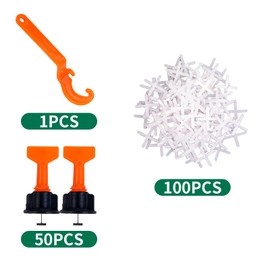 50pcs Tile Leveling System 2mm + 100 Tile spacers 2mm,Tile spacers and levellers,Tile Levelling System with 2mm Tile spacers Floor Tile spacers tiling spacers Tile Spacer,tiling Tools and Accessories