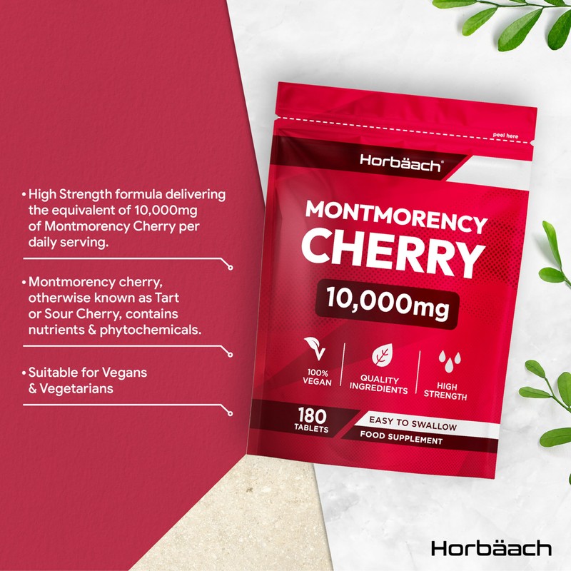 Montmorency Cherry Tablets 10000mg | 180 Tart Cherry Active Pills
