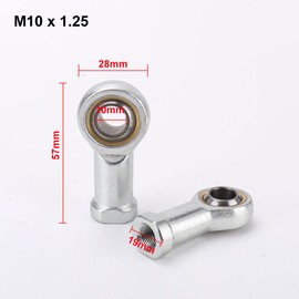 Gelenkkopf Gelenklager, Kugelgelenk Gelenklager, Gelenkkopflager, M10 x 1.25 Spurstangenkopf, Gelenklager mit Innengewinde, Sphärische Gleitstangenenden, zum Verschiedene Mechanische Geräte, 4 Stück