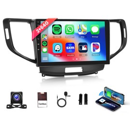 2G+64G Android Car Stereo for Honda Accord 2008-2012/Honda Spirior 2009-2013/Acura TSX 2008-2012,Wireless Carplay Android Auto Car Radio,9’’ Touch Screen with GPS WiFi Bluetooth FM RDS Backup Camera